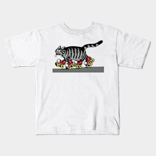 B kliban cat,  roller skating cat 2 Kids T-Shirt